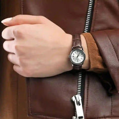 Casio casio-women-3h-watch- Women Watch Silver Brown Leather | LTP-V002L-7B2UDF