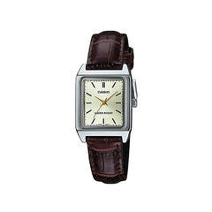 Casio Women 3H Watch Brown Leather | LTP-V007L-9EUDF