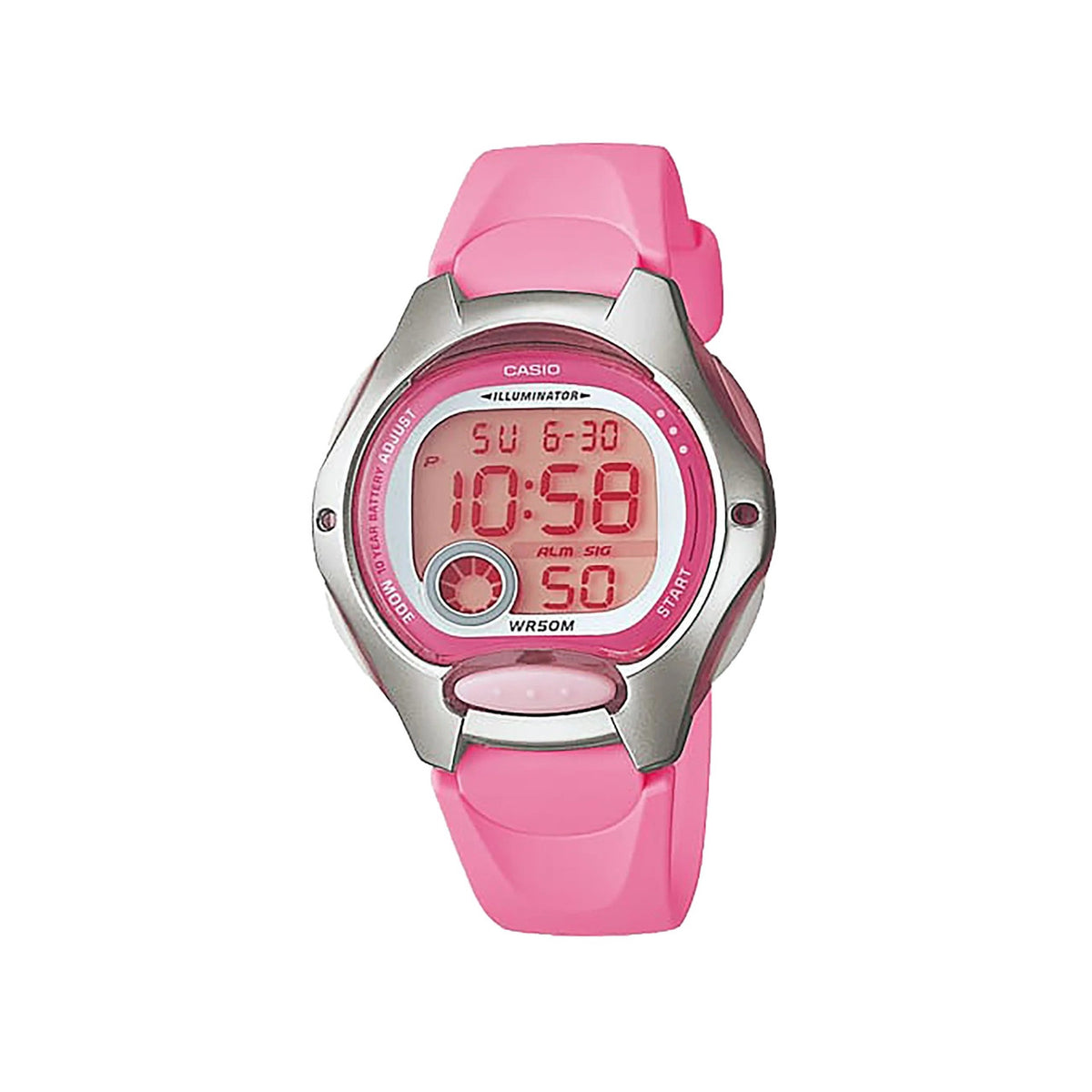 Casio Digital Watch Pink Resin Band | LW-200-4BVDF