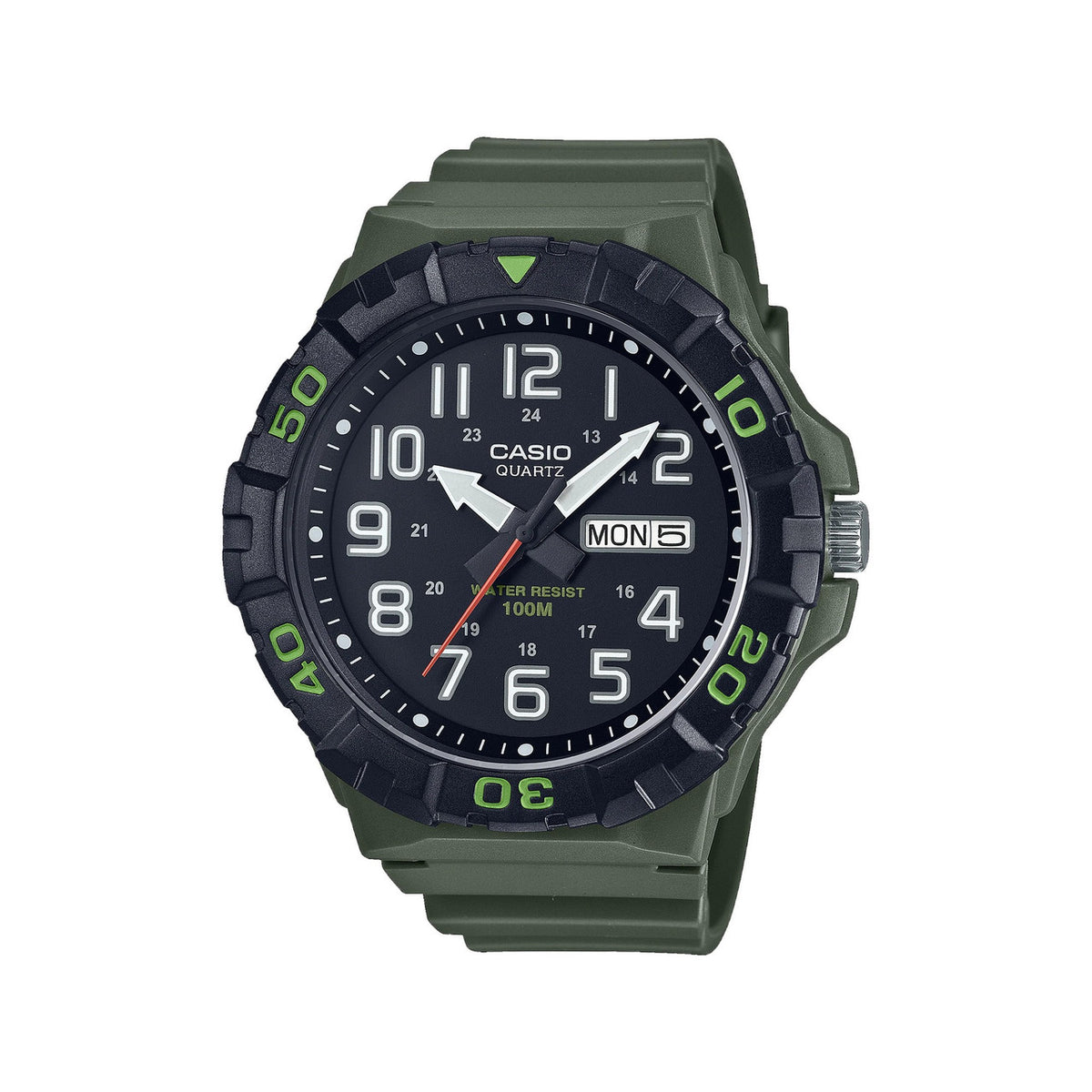 Casio Analog Watch Green Resin 57.9mm | MRW-210H-3AVDF