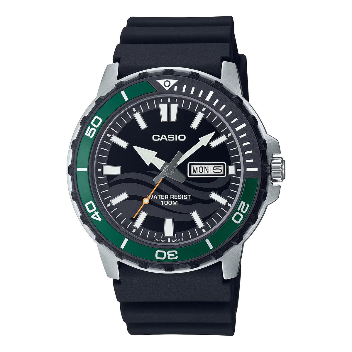 Casio Analog Watch Black Stainless Steel | MTD-125-1AVDF