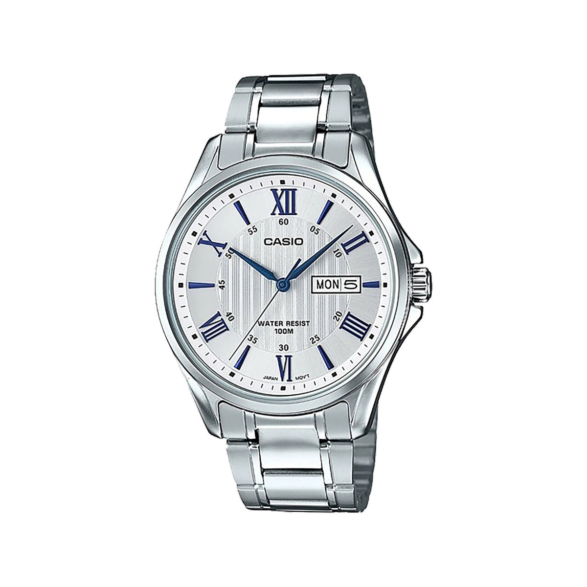 Casio casio-men-3h-watch- Men's Watch Silver Stainless Steel 39mm | MTP-1302D-7A2VDF