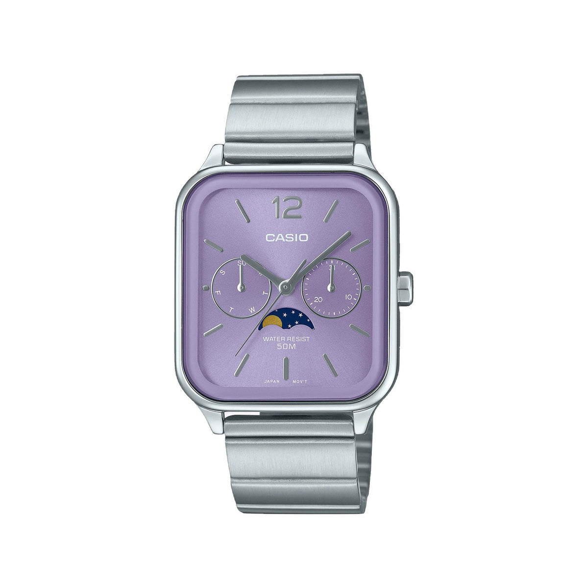 Casio men 3h watch Silver Purple Dial | MTP-M305D-6AVDF