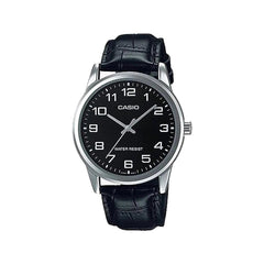 Casio casio-men-3h-watch- Men's Analog Watch Black Leather 38mm | MTP-V001L-1BUDF