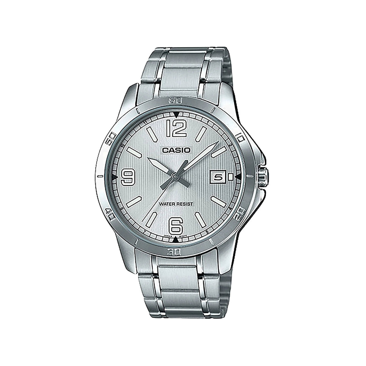 Casio Men 3H Watch Silver Stainless Steel | MTP-V004D-7B2UDF