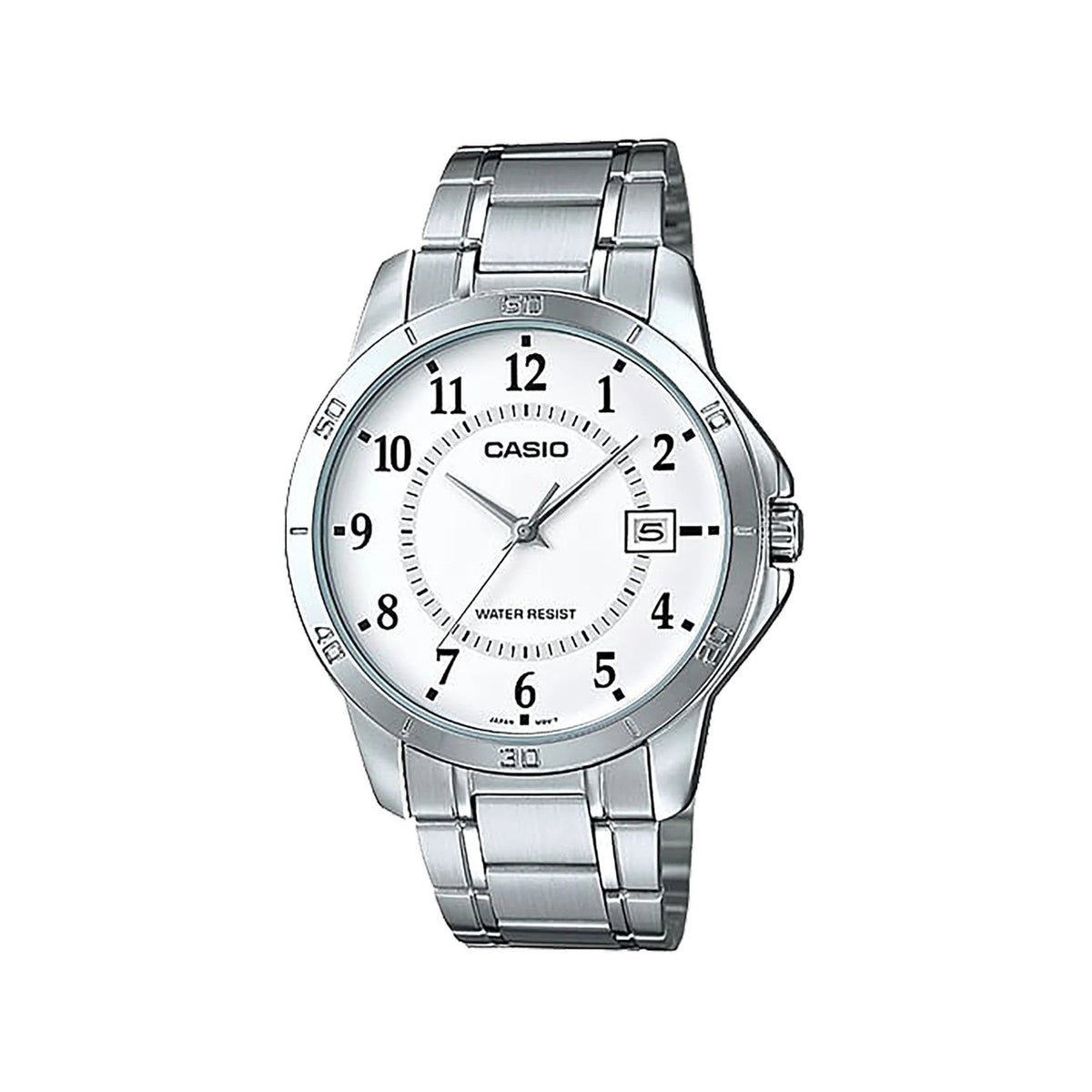 Casio Men 3H Watch Silver Stainless Steel | MTP-V004D-7BUDF