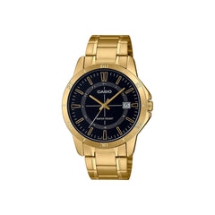 Casio casio-men-3h-watch- Men's Analog Watch Gold Black Dial | MTP-V004G-1CUDF