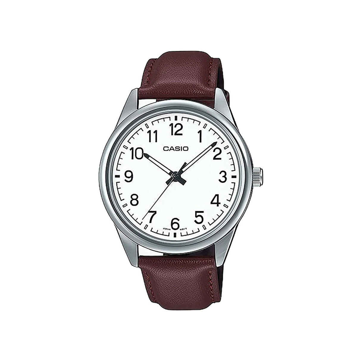 Casio casio-men-3h-watch- Men's Analog Watch Brown Leather | MTP-V005L-7B4UDF