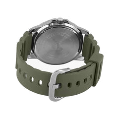 Casio men 3h watch Black Dial Green Band | MTP-VD01-3EVUDF