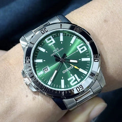 Casio Analog Watch Green Dial 45mm | MTP-VD01D-3BVUDF