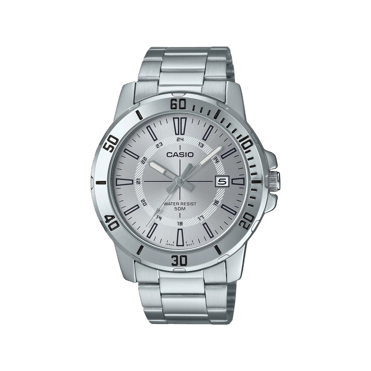 Casio casio-men-3h-watch- Men's Analog Watch Silver 49mm | MTP-VD01D-7CVUDF