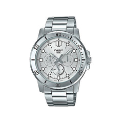 Casio Men 3H Analog Watch Silver | MTP-VD300D-7EUDF