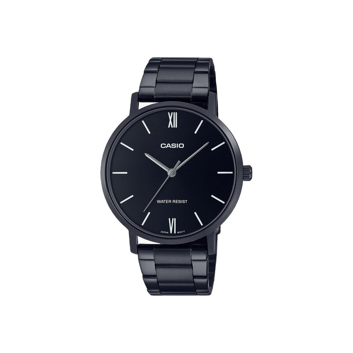 Casio Analog Watch Black Stainless Steel | MTP-VT01B-1BUDF