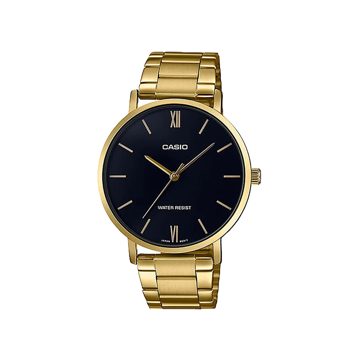Casio casio-men-3h-watch- Men's Analog Watch Gold Black | MTP-VT01G-1BUDF