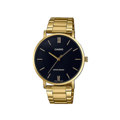 Casio casio-men-3h-watch- Men's Analog Watch Gold Black | MTP-VT01G-1BUDF