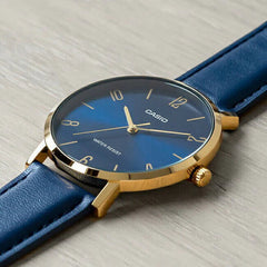 Casio Analog Watch Blue Gold | MTP-VT01GL-2B2UDF