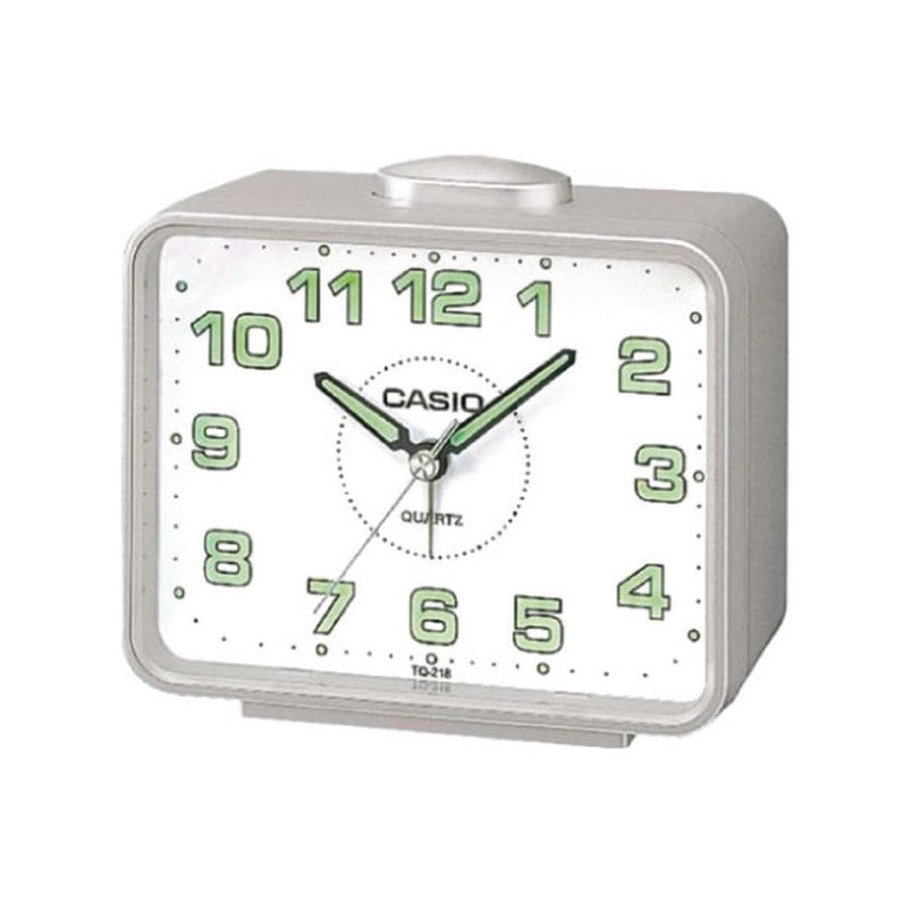 Casio Desktop Clock Beige Compact Alarm | TQ-218-8DF