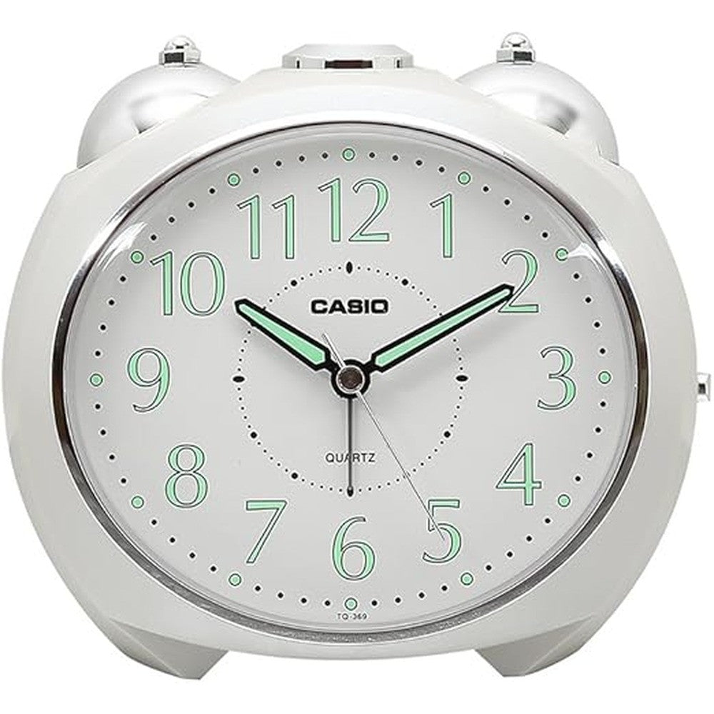 Casio Desktop Clock White Compact Size | TQ-369-7DF