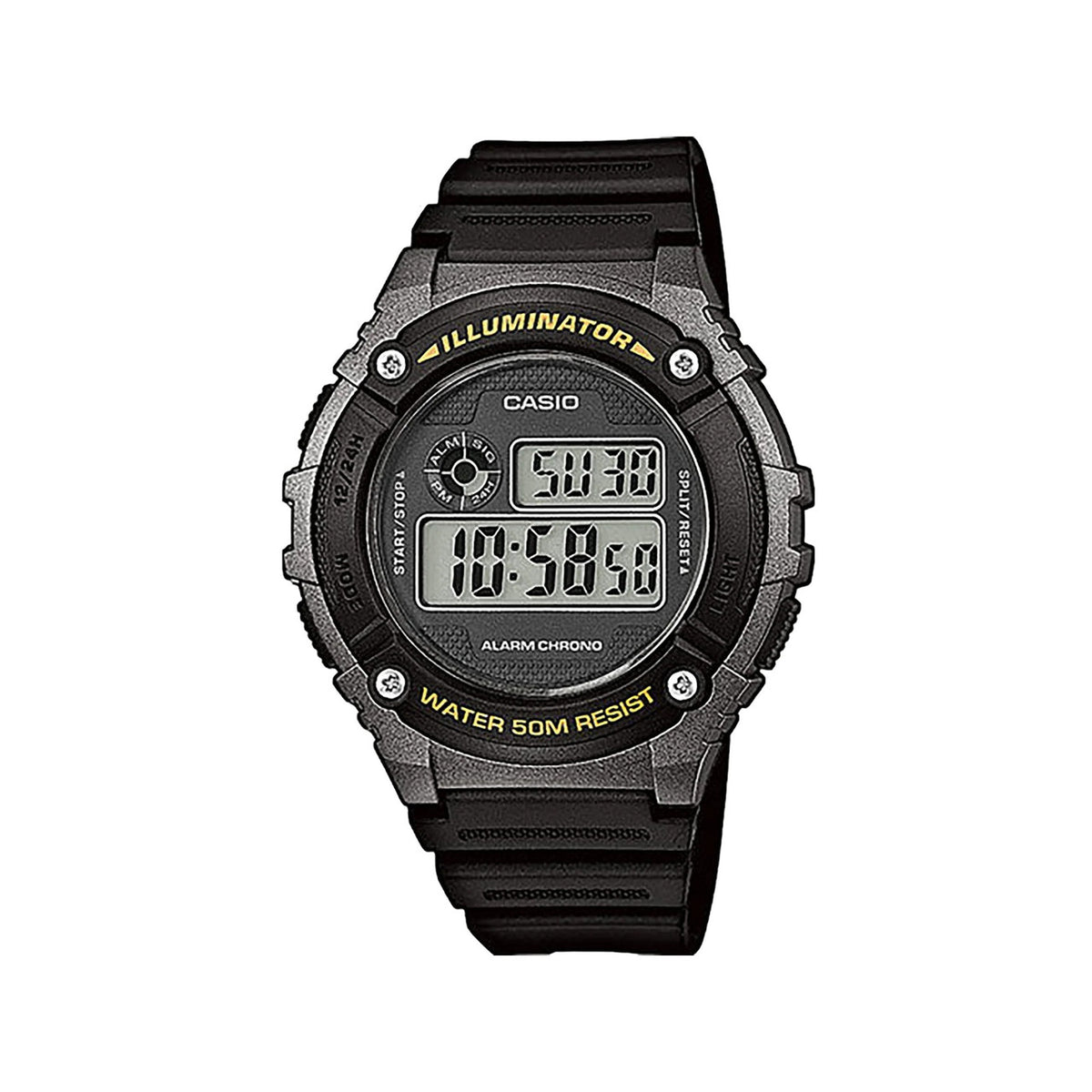 Casio Digital Watch Black Resin | W-216H-1BVDF