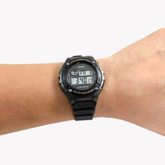 Casio Digital Watch Black Resin | W-216H-1BVDF