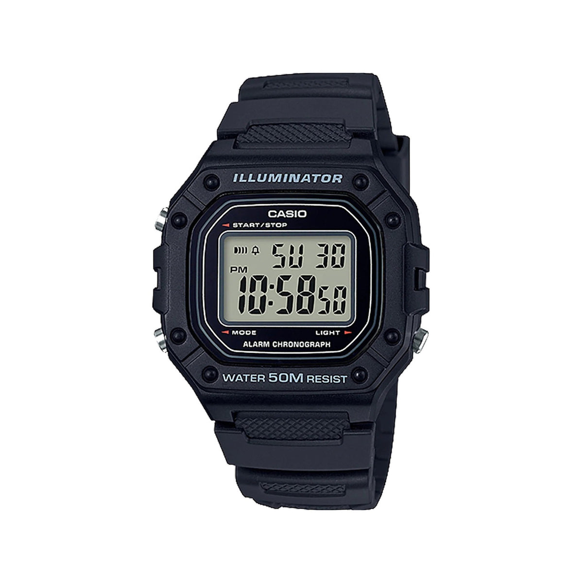 Casio Digital Watch Resin 43mm Case | W-218H-1AVDF