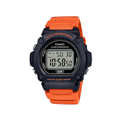 Casio Digital Watch White Resin Orange Band | W-219H-4AVDF