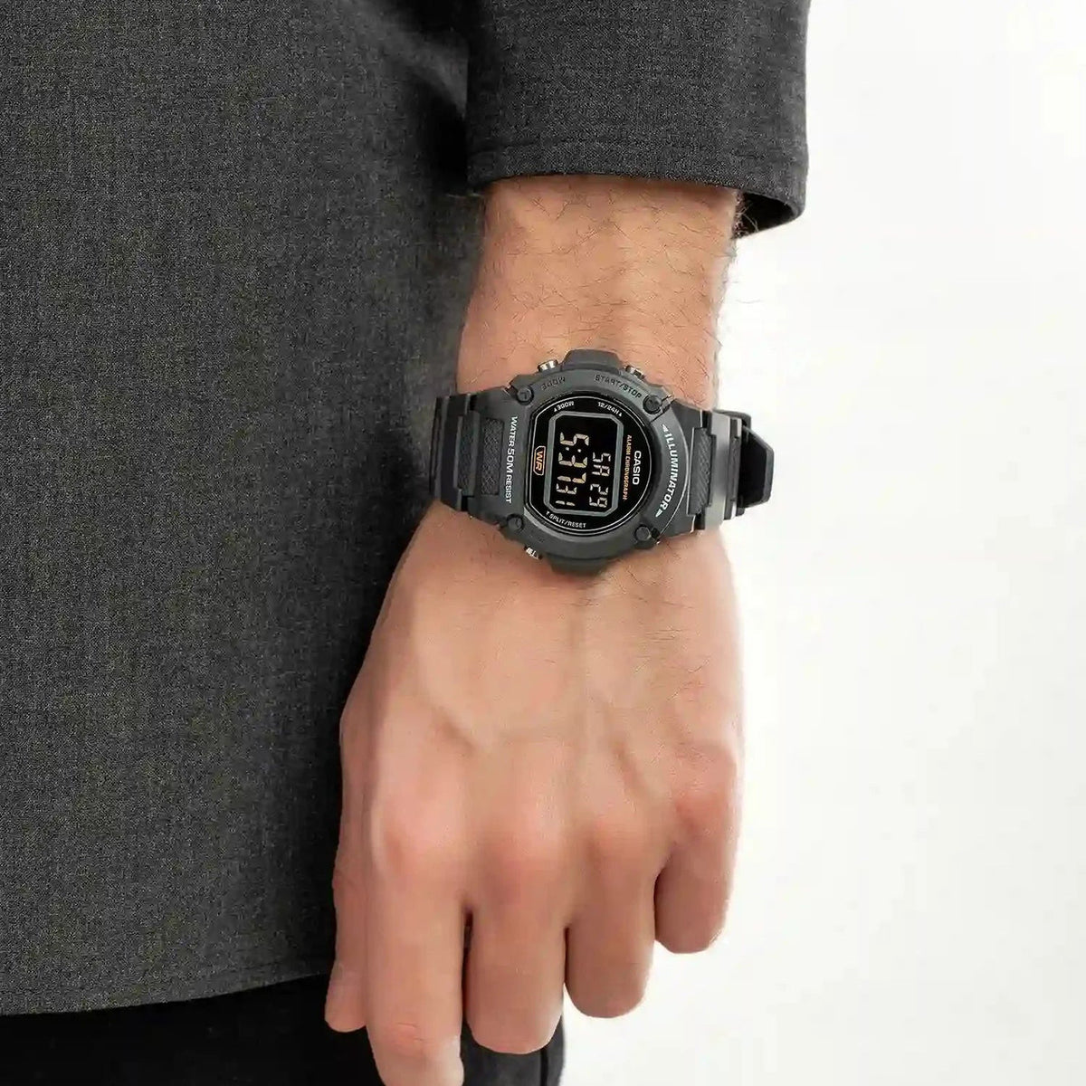 Casio Digital Watch Resin 47mm Black | W-219H-8BVDF