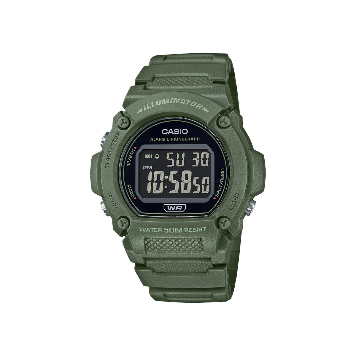 Casio digital watch green 48mm resin | W-219HC-3BVDF