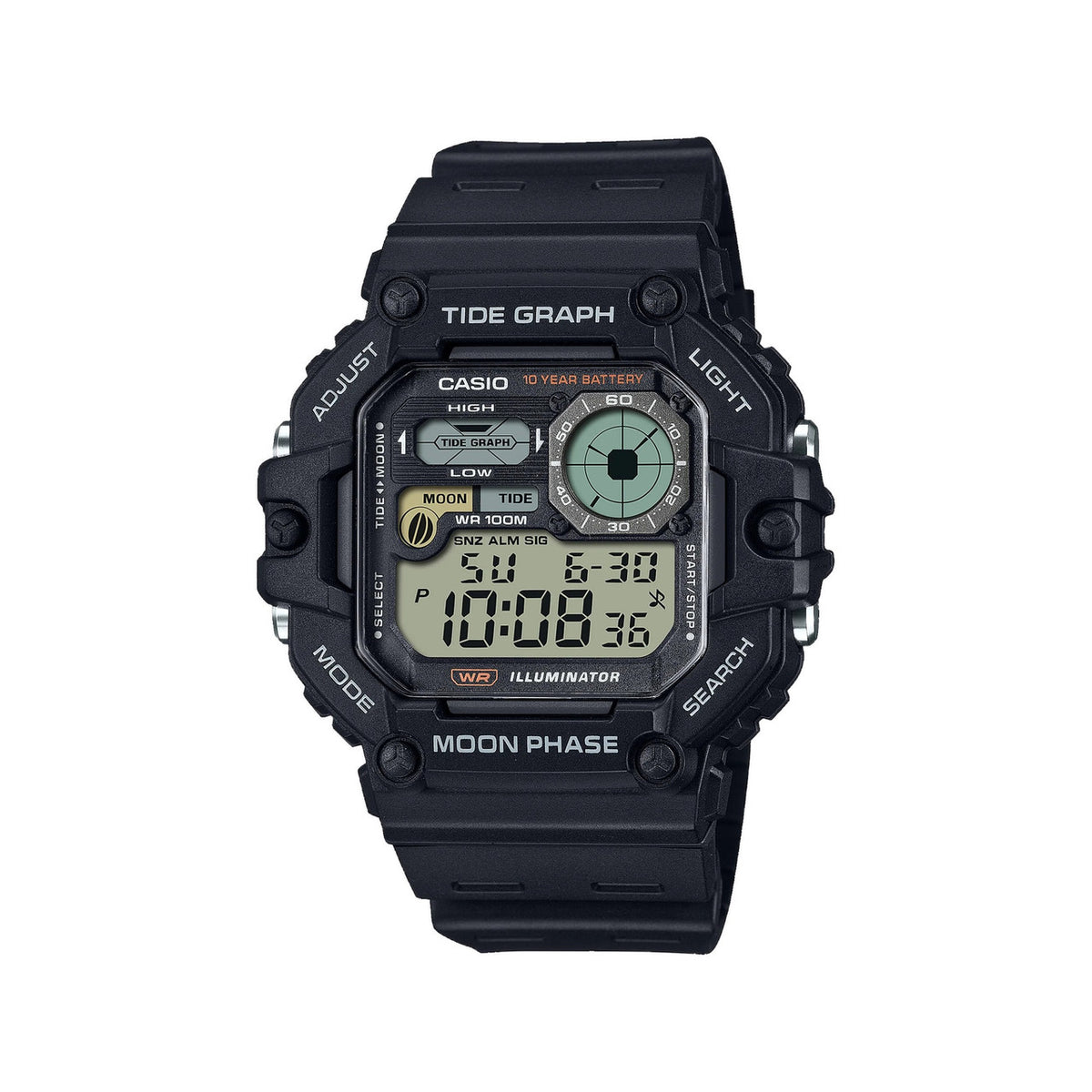 Casio Men's Digital Watch Black Resin 100M | WS-1700H-1AVDF