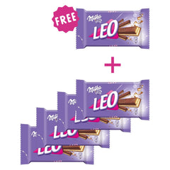 Milka Leo 4 Wafer Chocolate Bar 33g 4+1 Free | 278196
