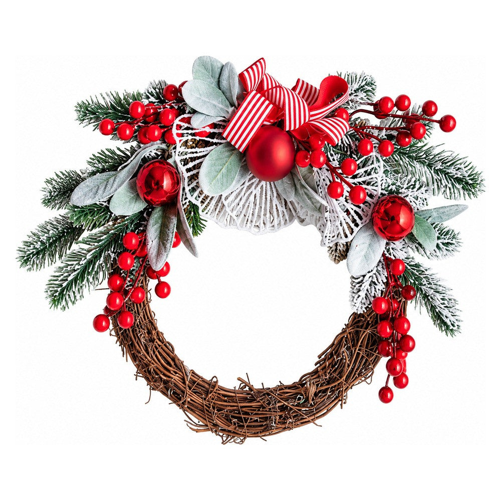 Christmas Decorative Wreath with Red Berries & Ornaments | 1685-10
