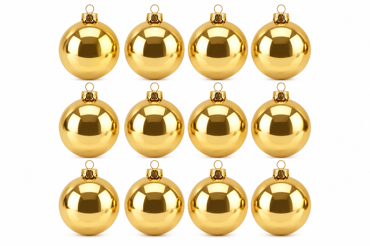 Christmas Ball Ornament Set 12pcs 4cm - Gold | AR2/4012A/G