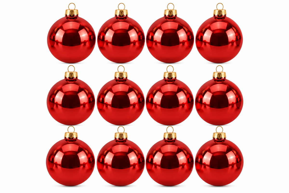 Christmas Ball Ornament Set 12pcs 4cm - Red | AR2/4012A/R