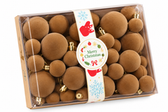 Christmas Flocked Ball Ornament Set 40pcs 3/4/5cm - Brown | AL0297