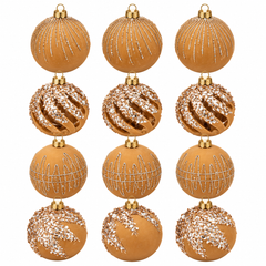 Christmas Ball Ornaments Set of 12 6cm - Gold | AL0292