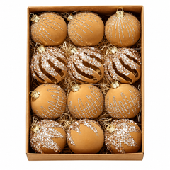 Christmas Ball Ornaments Set of 12 6cm - Gold | AL0292