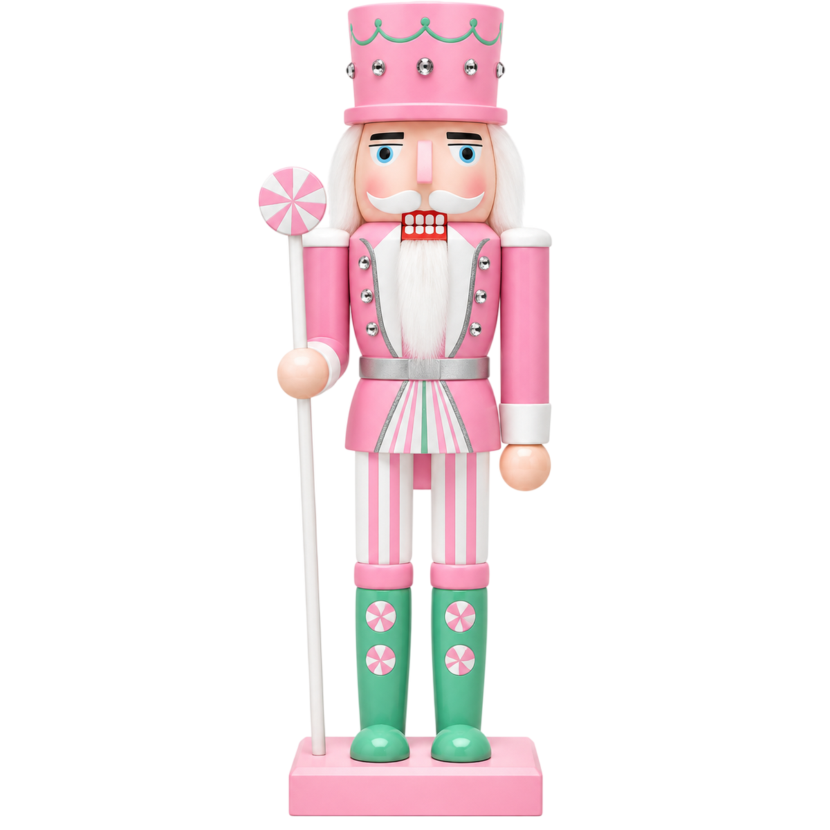 Pastel wooden Christmas Nutcracker figurines holiday decorations