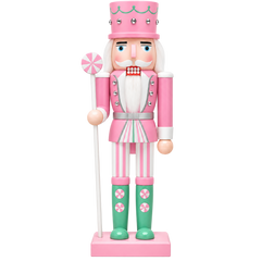 Pastel wooden Christmas Nutcracker figurines holiday decorations