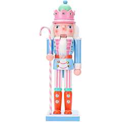 Pastel wooden Christmas Nutcracker figurines holiday decorations
