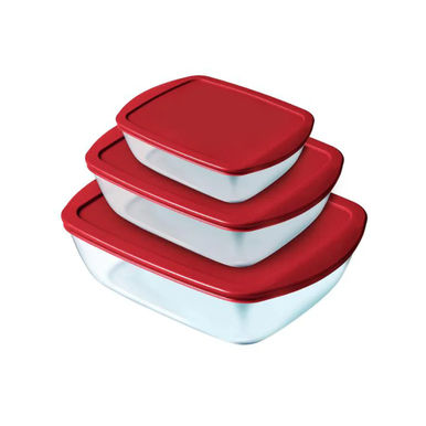Pyrex Cook & Store Rectangular Dish with Lid - Set of 3 | 913S341
