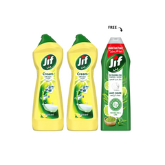 Jif Lemon Cleaning Cream 2 x 750ml + Lime & Matcha Dishwashing Liquid 750ml Free | 297203
