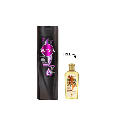 Sunsilk Black Shine Shampoo 350ml + Free Hair Oil 75ml | 281008