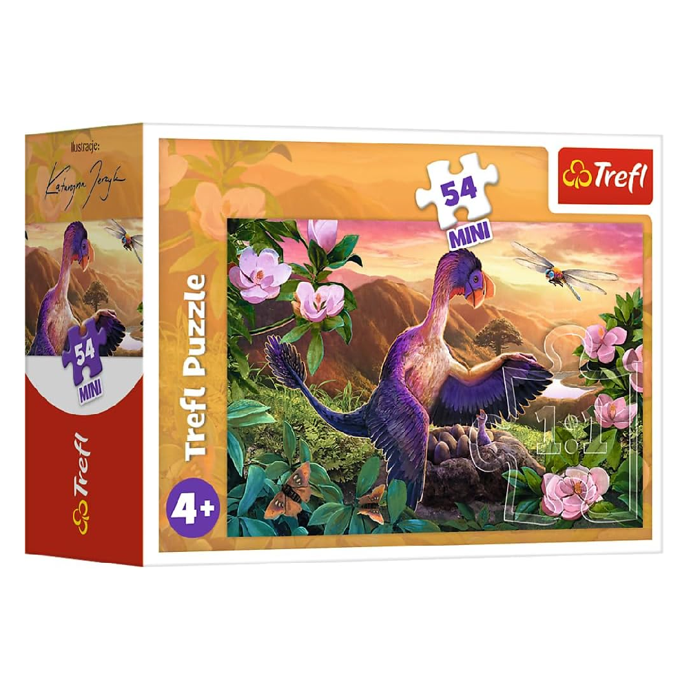 Trefl Purple Dinasour Puzzle - 54 Mini Pcs | 54194