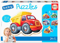 EDUCA Baby Puzzles - Vehicles Set (5 Progressive Puzzles for Toddlers 24+ Months) | 14866