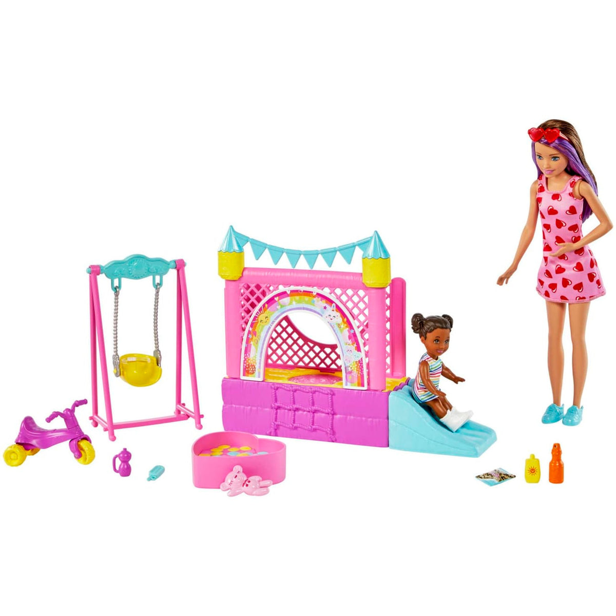 Barbie Skipper Babysitters Inc. Bounce House Playset with Dolls & Accessories | HHB67