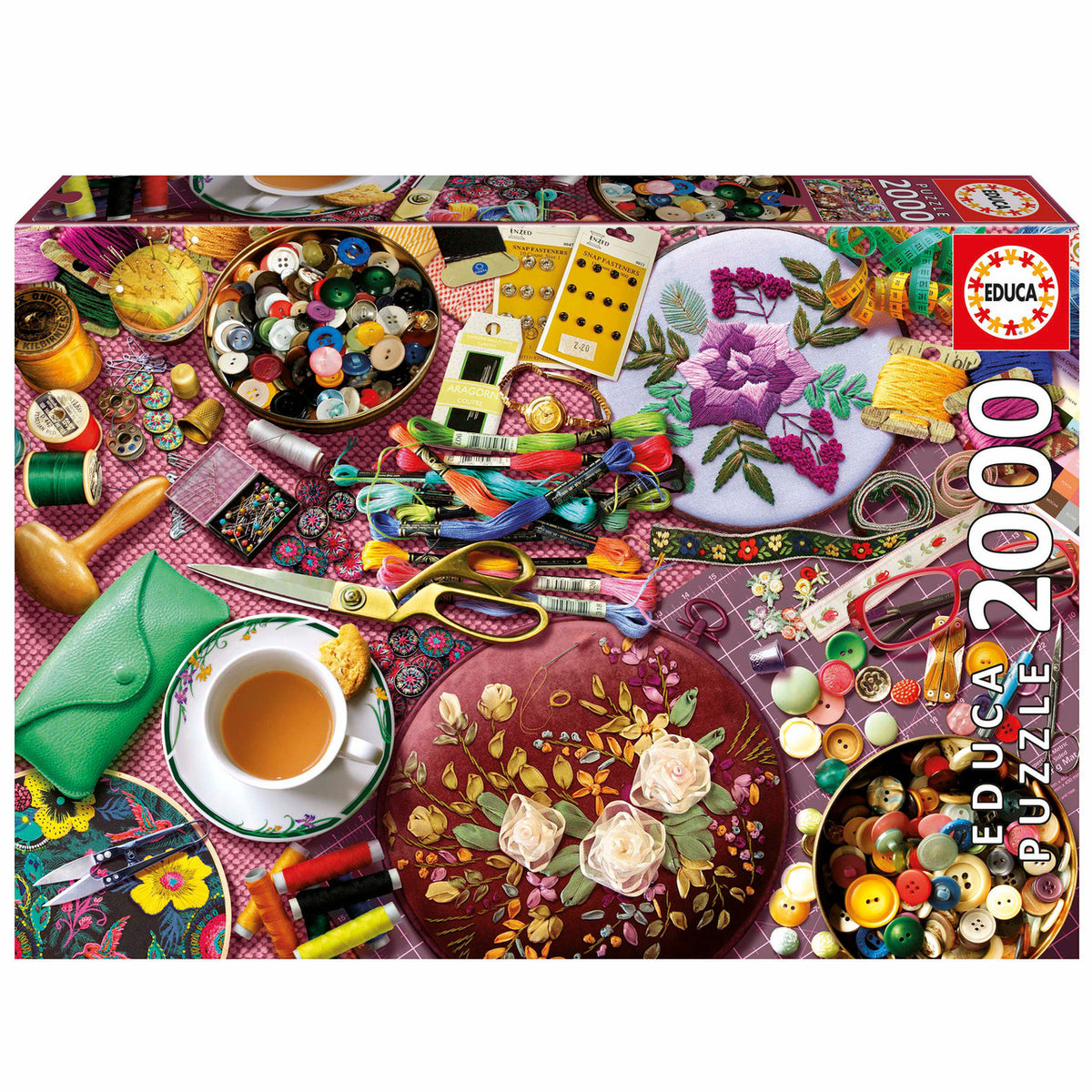 Educa 20263 - Embroidery & Sewing Craft Table 2000-Piece Jigsaw Puzzle | 20263
