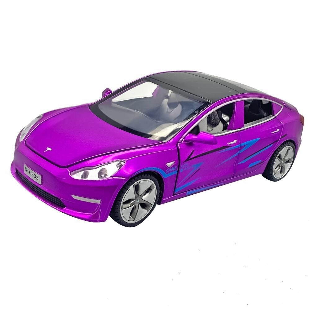 Diecast 1/24 Metal Model Electrical Car - Purple| 8024C