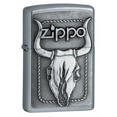 Zippo Bull Skull Emblem Street Chrome Windproof Lighter | 20286