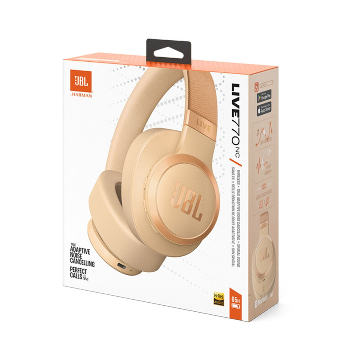 JBL Live 770NC Wireless Over-Ear ANC Headphones - Gold | 770NCSND