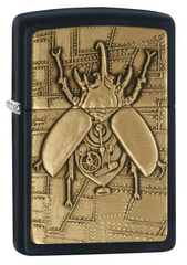 Zippo Steampunk Beetle Emblem Black Matte Windproof Lighter | 29567